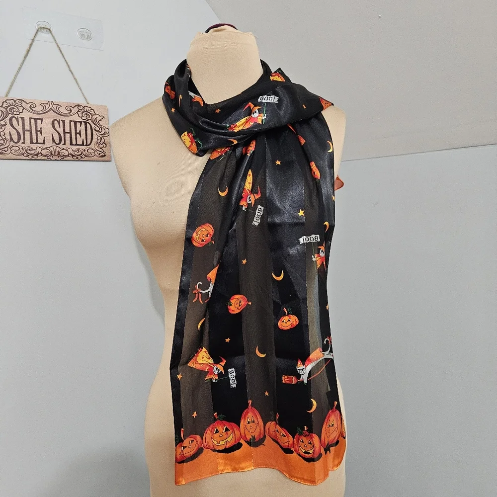 Cejon Halloween Pumpkin Witch Scarf‎ 60